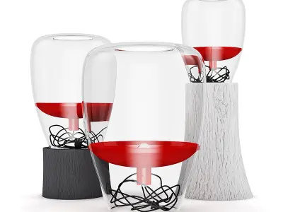 Glass Lamps Set 3D model