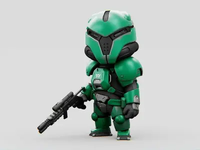 TOON TROOPER X-199  RIGGED 3D model