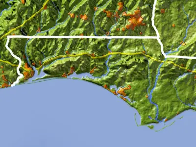 Florida High resolution 3D relief maps 3D model