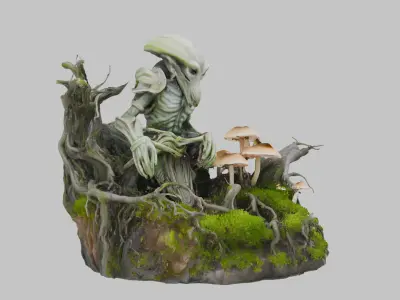 Ancient Statue 3D Model Low-poly 3D model buy