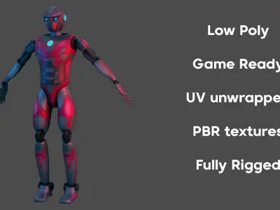 Sci-Fi Cyborg - Game Ready PBR Low-poly 3D model