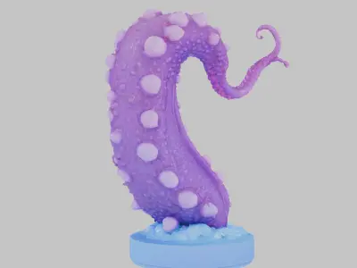 Stylized Tentacle Creature 3D Model Low-poly 3D model