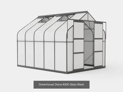 Collection of Greenhouse Diana Glass Black - 5 Models 3D Model Pack