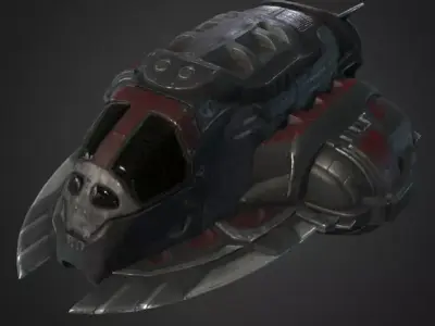 Lowpoly Pirate SpaceShip Low-poly 3D model