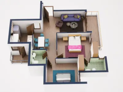 3D Floor Plan 40 3D model