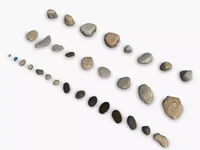 Assorted Rocks - Mix Low-poly 3D model