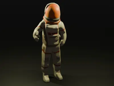 Male Space Suit Lowpoly 3D model