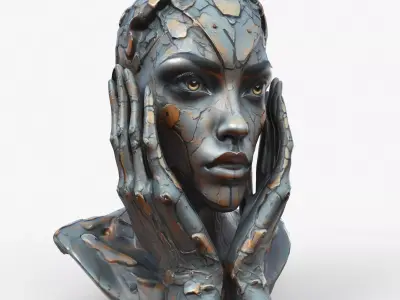 Cyberpunk Head Low-poly 3D model