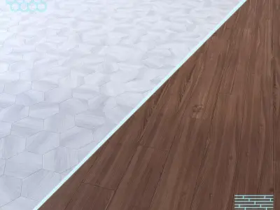 Parquet - Laminate - Wooden floor 2 in 1 Low-poly 3D model 72