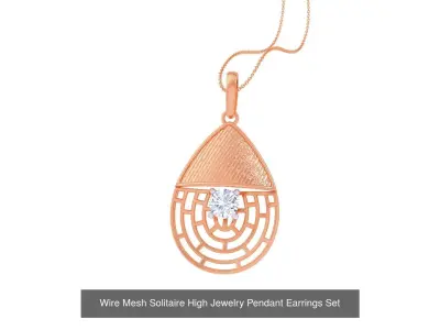 20 Light Solitaire Pendant Earrings Set 3dm stl obj mtl gltf glb 3D Model Pack