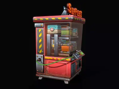 Stylized Supply Machine Low-poly 3D model