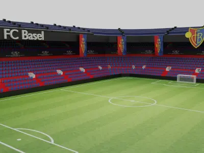 FC Basel Football Stadium Low-poly 3D model