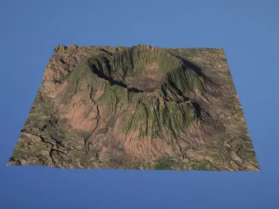 Landscape Environment Volcano Snow 18 Low-poly 3D model