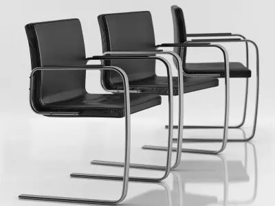 PK leather chair on metal frame 3D model