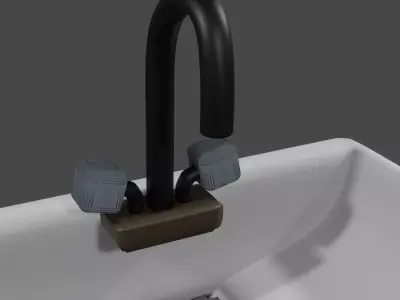 Washbasin sink with faucet Free 3D model