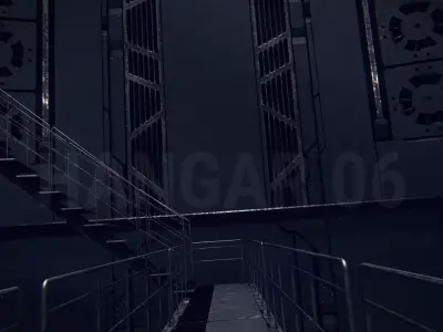 Hangar 06 Sci-Fi PBR Low-poly 3D model