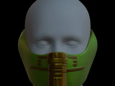 Gas mask helmet 3d model scifi Low-poly  Low-poly 3D model