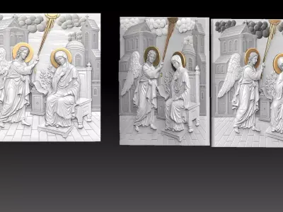 The Annunciation Evangelismos Virgin  Bas-Relief  3D print model