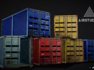 Shipping Containers Pack Low-poly 3D model