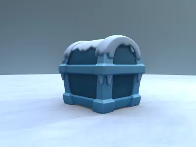 Frozen Chest - Stylized Ice Loot Box 3D Model Low-poly 3D model