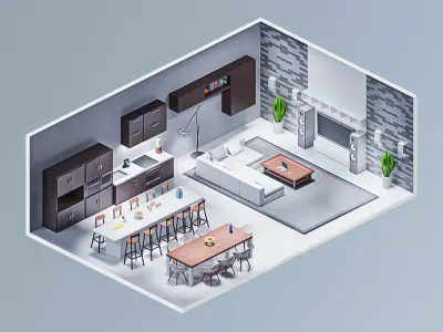 Room 11 Low-poly 3D model