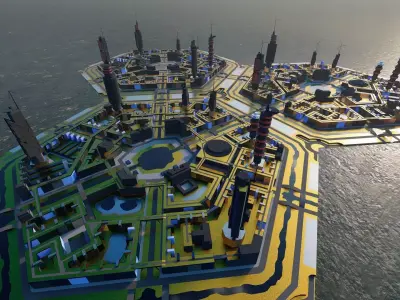 City-modern city- urban 3D model 7
