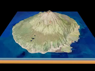 Tristan da Cunha islands 3d Model Terrain Low-poly 3D model