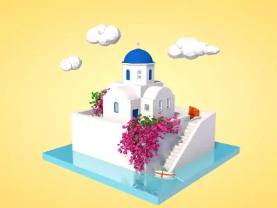 Aegean impression Low-poly 3D model
