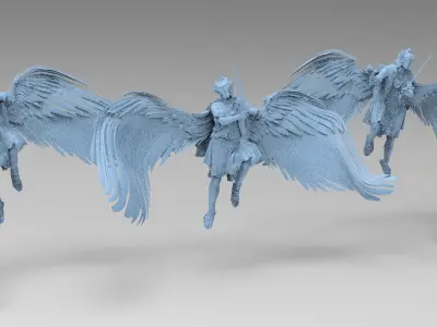 Dantes Angel Swarm 3 angels 3D model