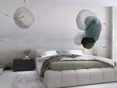 Abstract Ink Stones over Gradient Landscape  Texture