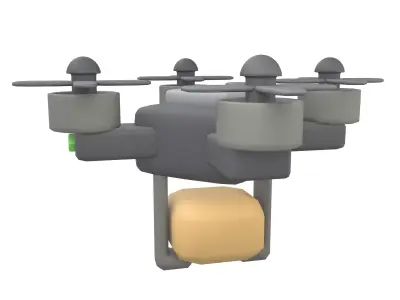 Drone Delivery Icon v1 003 Low-poly 3D model
