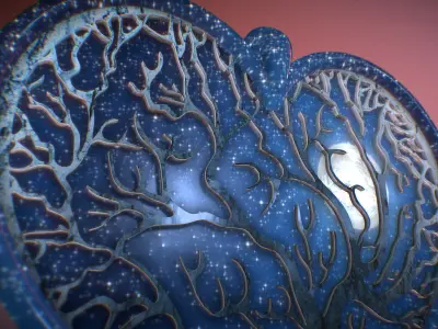 Tree of life Heart pendant 3D print model