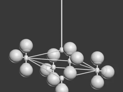 Modo Chandelier Diamond 13 Globes rollandhill 3D model