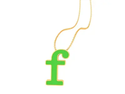 Kids Alphabet F Pendants 3dm STL OBJ FBX Renders Details 3D print model