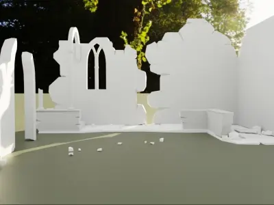 House Ruin 3D model Low-poly 3D model
