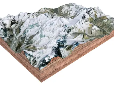 Ismoil Somoni Peak Mountain Tajikistan 3D model
