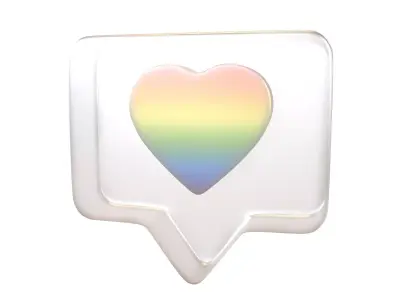 Socail Media Heart Bubble v1 015 Low-poly 3D model