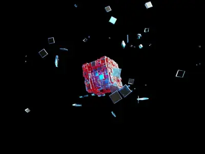 Science and Technology Chip Synthetic Circuit Board 3D model 3D model