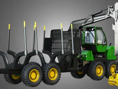 JD - 1210E Bruder Forwarder - Forest Machine 3D model