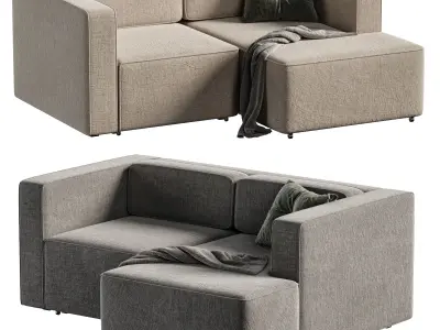 Corner and Straight Aront Mini Sofa 3D model