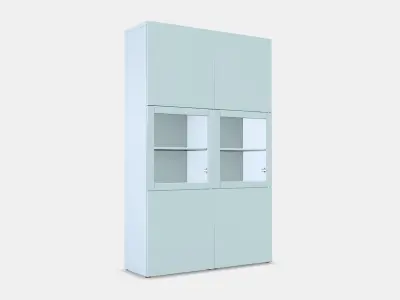 BESTA Storage combination w glass doors 3 Low-poly 3D model