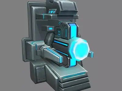 Wall Fortress - Machine Gun Type 03 3D model