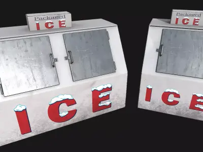 Low Poly PBR Ice Boxes Low-poly 3D model