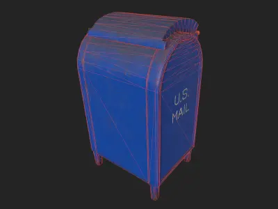 Mailbox vintage Low-poly 3D model
