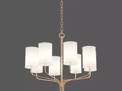 Juniper 8 lt Chandelier Gold Leaf 3D model