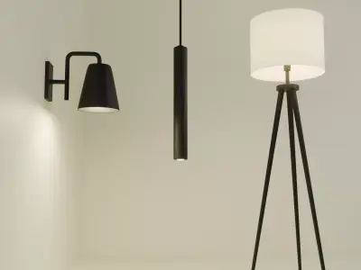 Modern Lamp Set 3D Model Pack