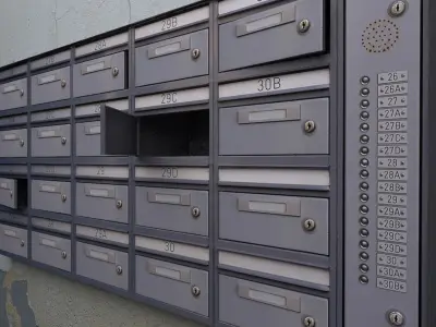 mail boxes Low-poly 3D model