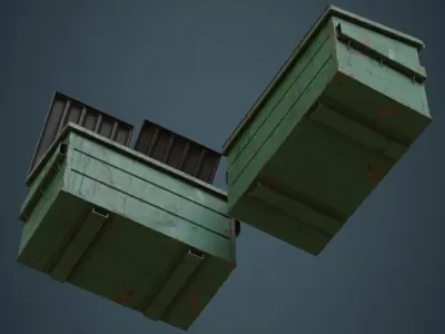 Dumpster 2B Low-poly 3D model