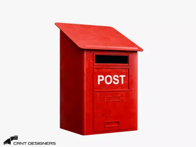 Postbox Low Poly 3D Model Low-poly 3D model