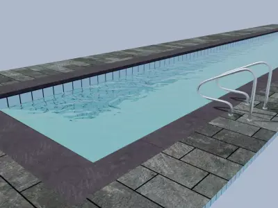 Masonry Pool - Piscina de alvenaria Low-poly 3D model